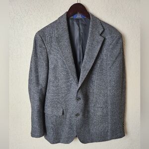 Polo Ralph Lauren Herringbone Wool Blazer Sport Jacket Gray Size 38S